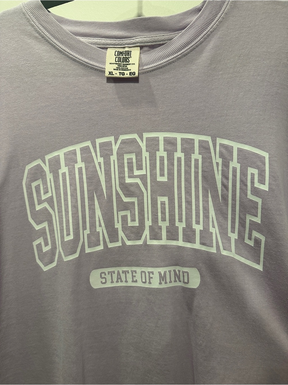 NWOT Comfort Colors Lavender SUNSHINE Graphic Tee XL - Picture 5 of 6